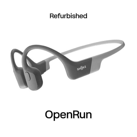Restored Shokz OpenRun Bone Conduction Waterproof Bluetooth Headphones for Sports(Formerly Aeropex), Gray(Refurbished)
