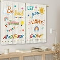 thumbnail image 3 of Colorful Inspirational Kids Kitchen Curtains Quotes Small Short Cafe Window Curtains Cute Child Cartoon Motivational Rainbow Sun Bathroom Drapes Treatment Tier Curtains (27.5x39 Inch), 3 of 6
