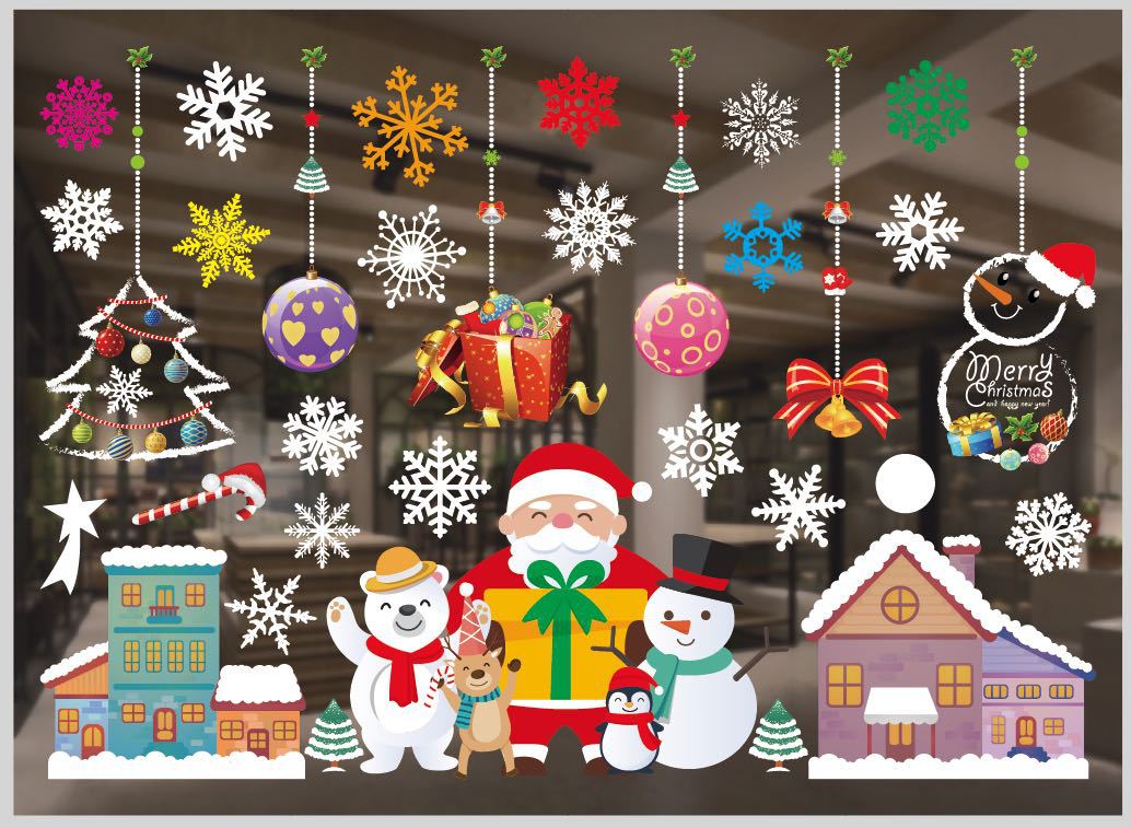 Christmas Wall Window Stickers Marry Christmas Decoration For Home 2022