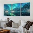 thumbnail image 2 of nygtbtfer  Northern lights in Lofoten Islands Norway Canvas Wall Art Aurora Borealis Wall Painting Modern Artwork Winter Landscape Home Decoration for Living Room Framed Ready to Hang  12x16x3pcs, 2 of 4