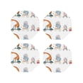 thumbnail image 2 of Disketp Animals In Transport Funny Coasters,4 Pcs Leather Coasters With Holder, Perfect Housewarming Hostess Gifts,Protect Furniture From Water Marks Scratch And Damage, 2 of 9