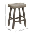 thumbnail image 4 of Hillsdale Furniture Upholstered Saddle Seat Backless Rustic Gray Wood Counter Height Stool, 4 of 9