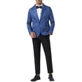 thumbnail image 2 of BLAZER RAYADO INSPIRE CHIC para hombres, chaqueta de traje con patrón de rayas, abrigo de negocios deportivo, talla L, azul oscuro, 2 of 4