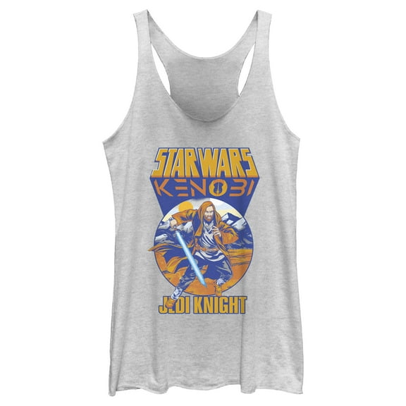 Women's Star Wars: Obi-Wan Kenobi Retro Jedi Knight Racerback Tank Top White Heather X Large
