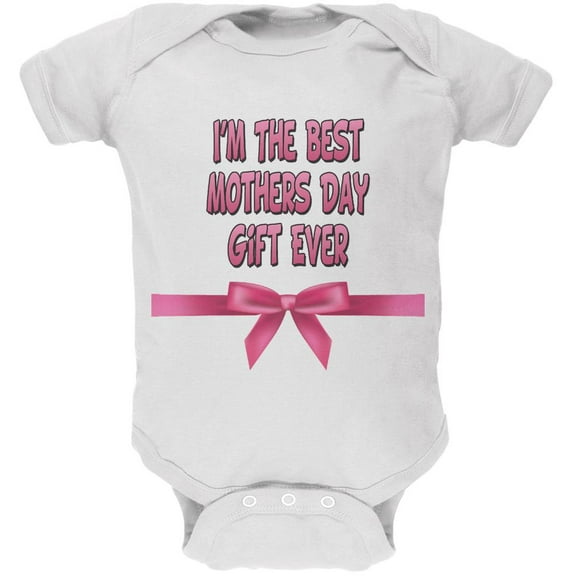Mothers Day - Best Mothers Day Gift White Soft Baby One Piece - 9-12 months