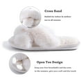 thumbnail image 4 of NineCiFun Women's Fuzzy Slippers Slip on Cross Band Slippers Memory Foam House Slippers Open Toe Sandals for Outdoor Indoor，Cream，Size 7-8US, 4 of 9