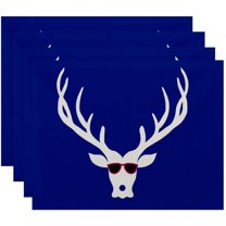 Simply Daisy 18" x 14" Cool Dude Holiday Animal Print Placemats, Set of 4