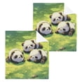 thumbnail image 3 of BZSMCE Towel Cotton Face Towel Soft Hand Towels Fashion Panda Meadow Nap Pattern, 3 of 9