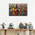 thumbnail image 3 of Kitchen Canvas Wall Art Couful Spice in Spoon Vintage Picture Dining Room Canvas Painting for Home Wall Decor, Spices Framed Artwork for Kitchen Restaurant Wall Decoration Ready to Hang (12"Hx18"W), 3 of 6