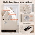 thumbnail image 3 of EPOWP 107" Sleeper Sectional Sofa with Pull Out Bed, Modular L-Shaped Couch with Storage Chaise, USB Ports, Adjustable Armrests, Chenille Sofa, 3 of 7