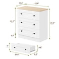 thumbnail image 3 of 3 Drawer Dresser for Bedroom, Small Chests of Drawers, Farmhouse Wood Nightstand Bedside Cabinet End Table, Modern Closet Storage Organizer for Bedroom, White, 3 of 9