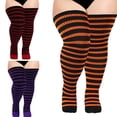 thumbnail image 4 of JZROCKER Women Thigh High Socks Striped Knitted Over Knee Stocking Leg Warmer, 4 of 21