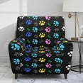 thumbnail image 2 of HELLHERO Dog Paw Print Recliner Sofa Cover 1 Seater Lazy Boy Chair Covers for Reclining Chair with Storage Pockets, 2 of 8