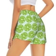 thumbnail image 3 of Disketp Green Lemon Slices Print Women's Shorts Workout Shorts for Athletic Gym Running Shorts with Phone Pockets Medium, 3 of 8