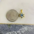 thumbnail image 4 of 4k Solid Gold Light Blue Star Of David Murano Glass Evil Eye Pendant, 14k Gold, 4 of 5
