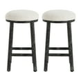 thumbnail image 3 of Christopher Knight Home Rustic 27.36" Counter Height Bar Stools, Solid Wood Frame, Black, Set of 2, 3 of 10