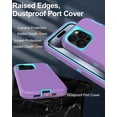 thumbnail image 6 of for iPhone 15 Pro Case, with Screen Protector, Port Protection, Full-Body Non-Slip Silicone Rubber Covered, Military Grade Drop-Proof Shockproof Cover Phone Case, Mint/Purple, 6 of 14