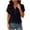 Black, variant on V Neck T Shirts for Women Short Sleeve Solid Color Half Button Down Layering Shirts Loose Fit Blouses Brick Red L