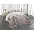 thumbnail image 3 of Ambesonne Country Quilted Bedspread Set 3 Pcs, Wild Pine Forest Themed, Queen Size, Pale Mauve Taupe, 3 of 5