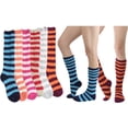 thumbnail image 2 of MOPAS Ladies Colorful Fleece Knee High Socks Assorted 6 Pack 9-11 One Size, Stripe, 2 of 2