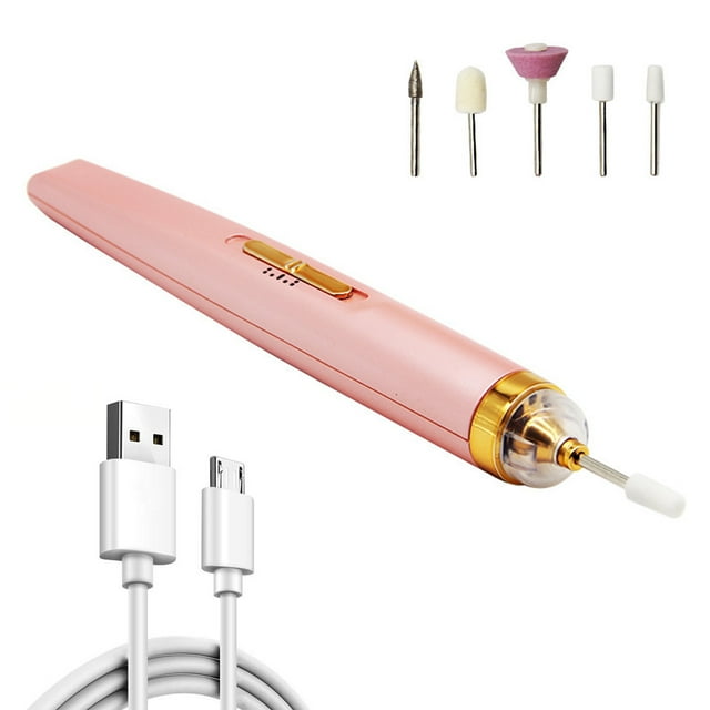 Electric Manicure Pedicure Set USB Electric Nail File with 5 Tips