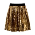 thumbnail image 5 of Women's Fashion High Waist Pleated Solid Color Short Skirt Loose Sequin Skirt High Waist Pencil Skirt A Line Mini Skirt Daily-Wear Flowy Shiny Glitter Mini Short Skirts Club Party Gold M, 5 of 7