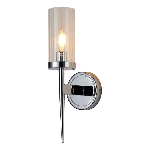 Bethel International Wall Sconce Chrome Metal & Glass