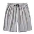 thumbnail image 4 of kamemir Shorts for Men Athletic Men's Stretch Hiking Cargo Shorts With Comfort Waistband(Light Gray,L), 4 of 4