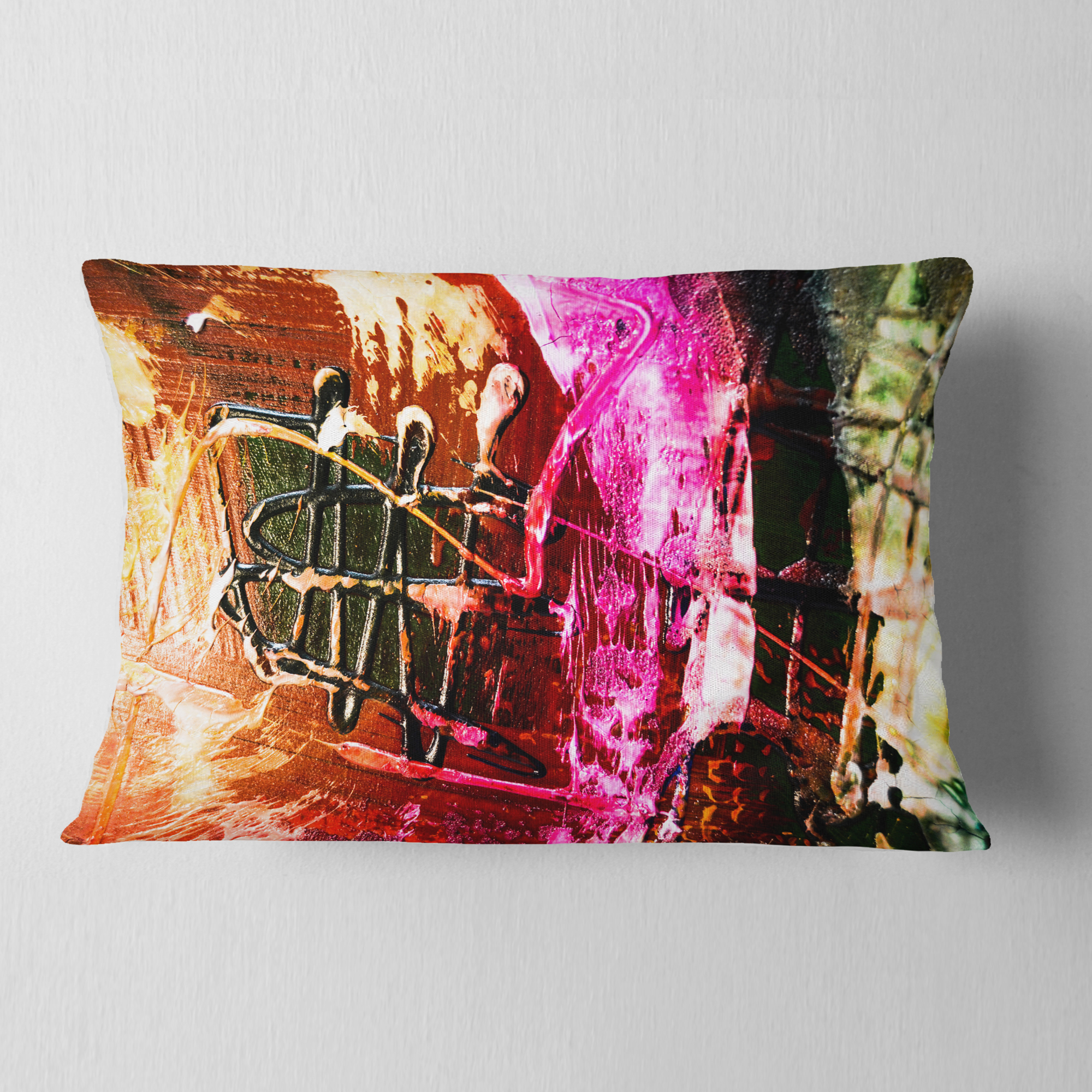 Designart Structure Abstract Art - Abstract Throw Pillow - 12x20
