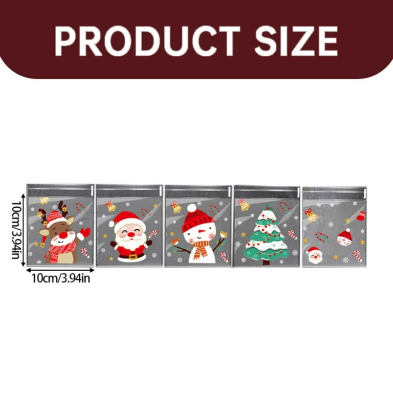 Cute Merry Christmas Santa Sweets Candy Bake Cookie Transparent Self Adhesive Seal Opp Plastic Packaging Bag