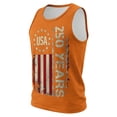 thumbnail image 3 of America 250th Anniversary Shirt for Men Independence Day 4th Of July Tank Top Retro American Flag Graphic Sleeveless Patriotic Tee We the People Crewneck Spring Summer Vest,Orange 4XL, 3 of 5