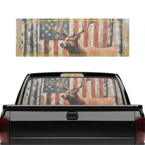 SEANATIVE Printed Graphic Decal for Truck Back Window, American Flag Car Accessories Vinyl Graphic Pickup Back Window Film Universal Automotive Decor, Vintage American Flag Deer