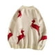 thumbnail image 3 of Suéter de pareja de diseño de nicho, prendas de punto de otoño e invierno, suéter de abrigo de ciervo navideño, estilo versátil, 3 of 6