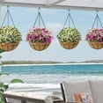 thumbnail image 6 of 2 Pack 20 Inch Extra Large Deep Hanging Planters for Outdoor Plants Watering Hanging Baskets Flower Pots with Coco Liners Metal Hanging Plant Holder for Porch Balcony Garden Decor, 6 of 7