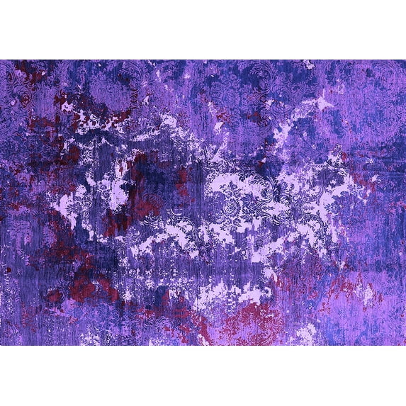 Ahgly Company Indoor Rectangle Oriental Purple Industrial Area Rugs, 3' x 5'