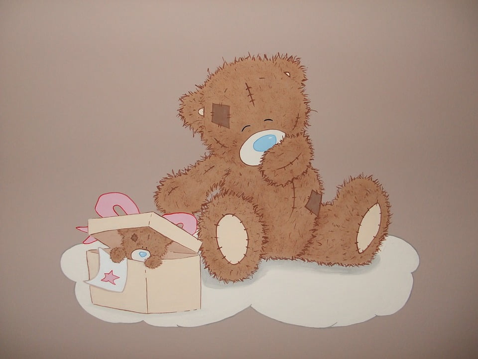 teddy bear wall painting