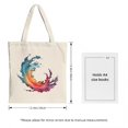 thumbnail image 3 of Vibrant Abstract Tote Bag - Swirling Blue Orange Red & Purple Design Perfect for Shopping Travel & Parties Reusable Canvas, 3 of 4