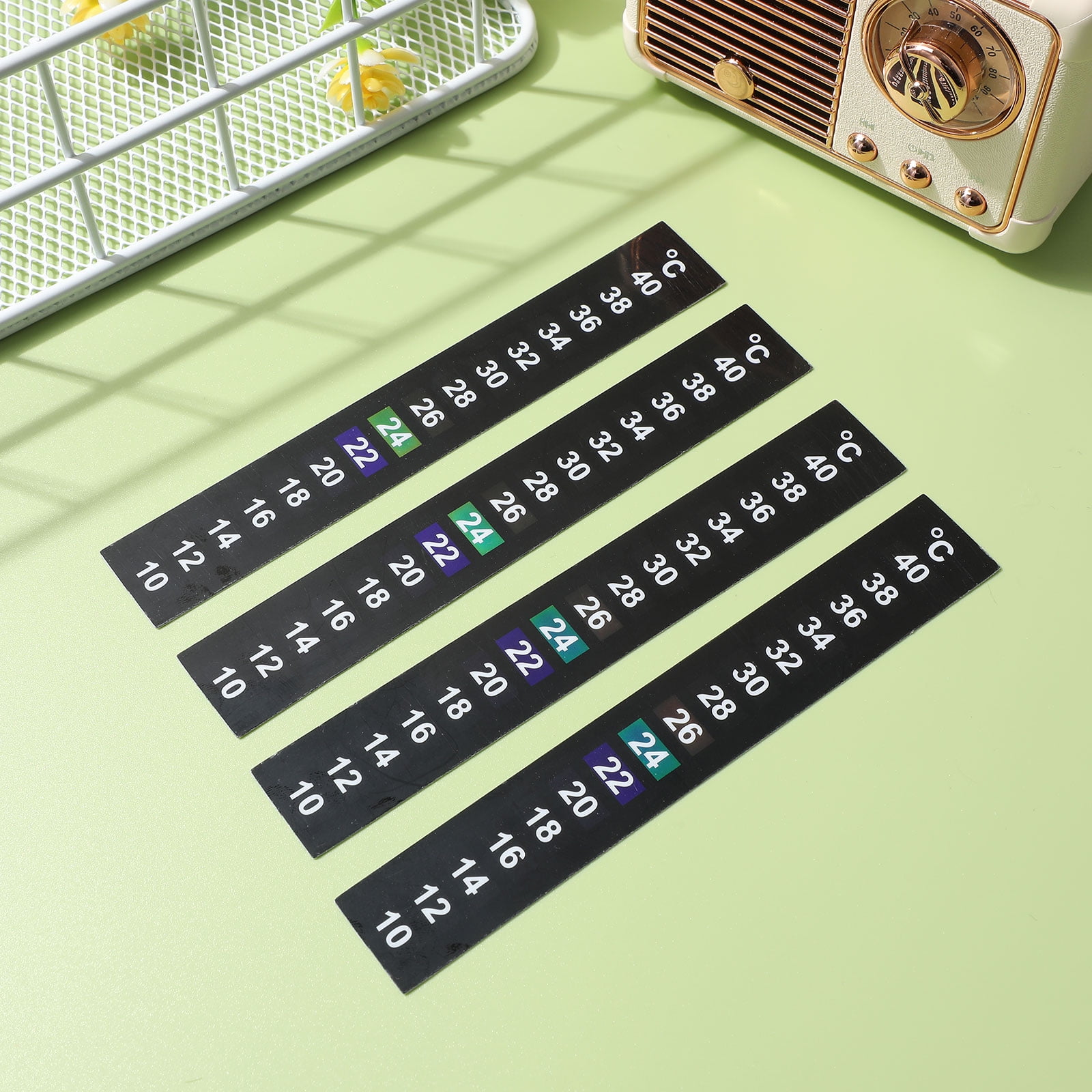 Uonlytech 10Pcs Stick on Thermometer p Black Adhesive Temperature Indicator for Home Aquarium