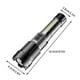 thumbnail image 2 of Linterna telescópica LED recargable USB con pantalla de batería, luz blanca y amarilla fuerte, haz de largo alcance, luz lateral COB, carga tipo C, cuerpo de aleación de aluminio, portátil para, 2 of 7