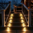 thumbnail image 2 of 4/12/20/24 Pack Solar Powered LED Step Lights for Stairs, Pathway, Fence, Yard, Patio, Garden - Warm White Lighting, Durable Plastic, Easy Installation,Weatherresistant Lights, 2 of 8