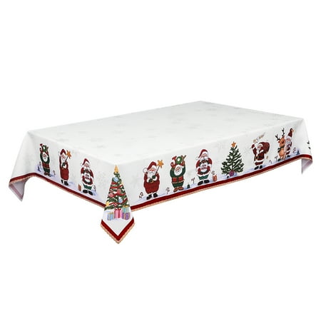 

BESTONZON 84 x 60in Christmas Tablecloth Decorative Table Runner Long Table Cover for Xmas Party Holiday Winter Home Decor