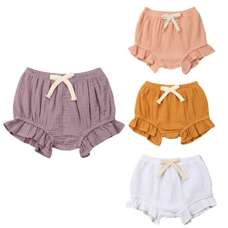 Newborn Baby Girl Cotton Ruffle Shorts ppPants Nappy Diaper Cover Bloomers