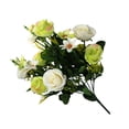 thumbnail image 5 of 10\-branch Artificial Rose Bouquet Simulation flower bouquet Decor Wedding Party Cloth Flower green white, 5 of 8