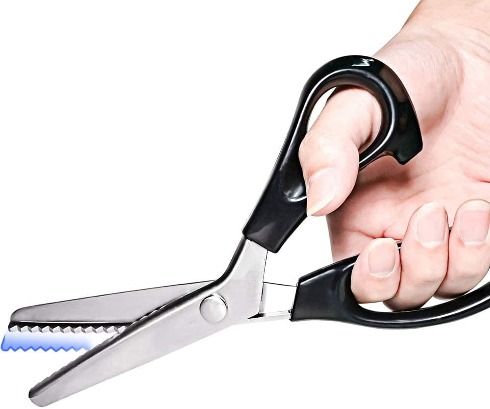 Pinking Shears for Dressmaking, Professional Stainless Steel Tailor Pinking Scissors for Felt Paper Fabric Cutting/Sewing, Handled Zig Zag Scissors, Children Adults Art and Craft Scissors