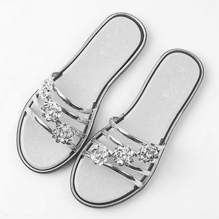 

Reduce Sandals MIARHB Women Flat Bohemian Style Beach Silver 40