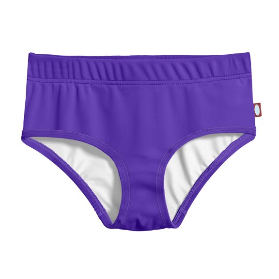 Girls UPF 50 Lined High-Waisted Swim Briefs | Purple