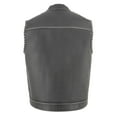 thumbnail image 2 of Milwaukee Leather MLM3509 Men's Black Premium Leather Vest - Old Glory Laced Armholes White Stitching Club Style Vest Small, 2 of 9