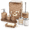 Brown-9 Pieces-Bath Set, variant on Bathroom Accessory Set 9-piece Blue With Trash Can Toilet Brush Soap Dispenser Dish Toothbrush Holder Tumbler Q-tip Holders & Tra