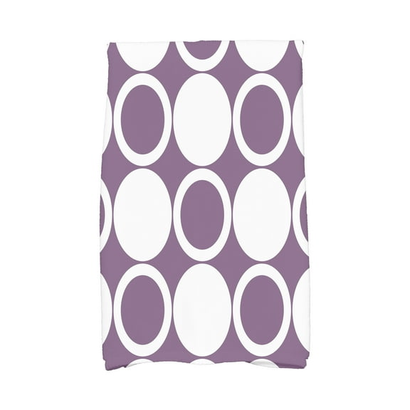 Simply Daisy, 16 x 25 Inch, ModCircles, Geometric Print Kitchen Towel, Purple