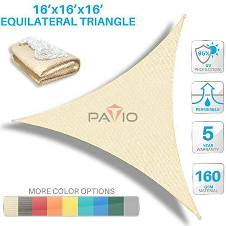 Outdoor Patio Ideas Permeable Patios patio paradise 16' x16'x 16' beige sun shade sail triangle canopy - permeable uv block fabric durable outdoor - customized available ()
